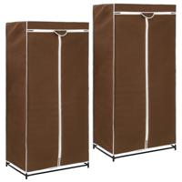 Kledingkasten 2 st 75x50x160 cm bruin
