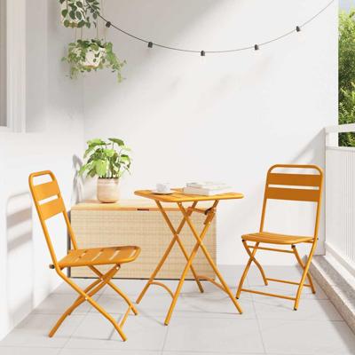 Bistroset 3 pcs Mosterdgeel Staal