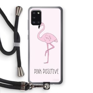 Pink positive: Samsung Galaxy A31 Transparant Hoesje met koord