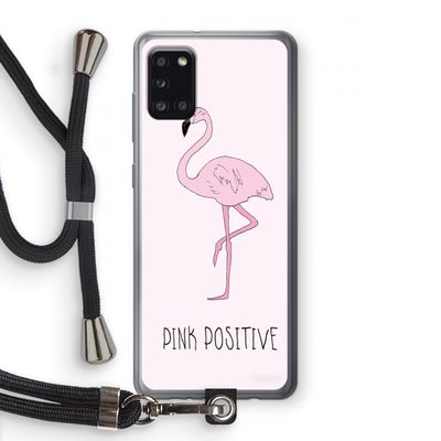 Pink positive: Samsung Galaxy A31 Transparant Hoesje met koord