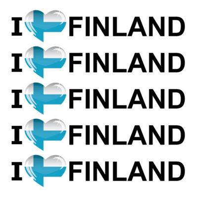 Sticker - 5x - I love Finland - 19 x 4 cm - Finland - landenthema