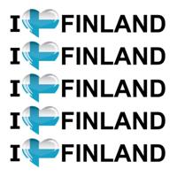 Sticker - 5x - I love Finland - 19 x 4 cm - Finland - landenthema
