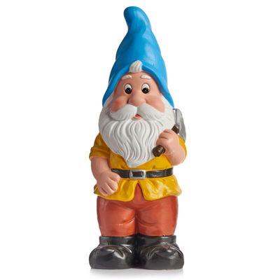 Tuinkabouter beeldje Dwerg met blauwe muts - Keramiek - 38 cm