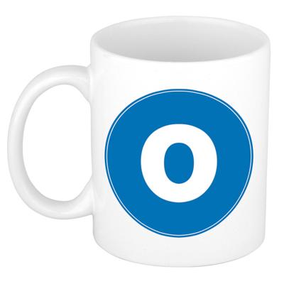 Koffie mok met de letter O - beker - blauw - eerste letter van een voornaam - wit - 300 ml Koffie mok met de letter O - beker - blauw - eerste letter van een voornaam - wit - 300 ml