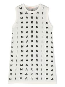 Marni Kids robe droite à motif monogrammé - Blanc