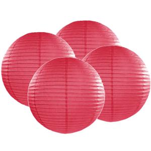 Luxe bol feest lampion - 8x stuks - fuchsia roze - dia 35 cm - papier