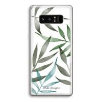 Tropical watercolor leaves: Samsung Galaxy Note 8 Transparant Hoesje