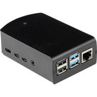 Joy-it rb-alucasep4+06 SBC-behuizing Geschikt voor serie: Raspberry Pi® Met bevestigingslasplaat Zwart