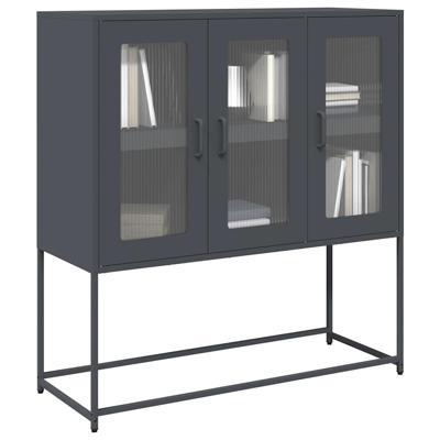 Dressoir 100,5x39x107 cm koudgewalst staal antracietkleurig