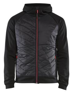 Blåkläder Hybride sweater 34632526 | Zwart/Rood | Maat S - 7330509713419