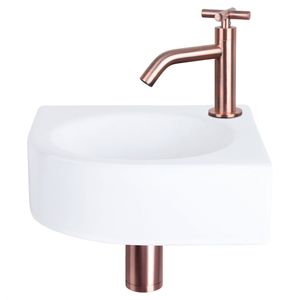 Differnz Differnz Cleo fonteinset keramiek - kraan kruis rood koper