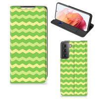 Samsung Galaxy S21 Hoesje met Magneet Waves Green - thumbnail