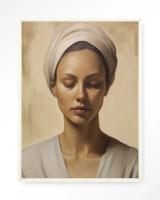 Urban Cotton Wandkleed 'Healing' 80 x 110cm in Floating Frame - off white