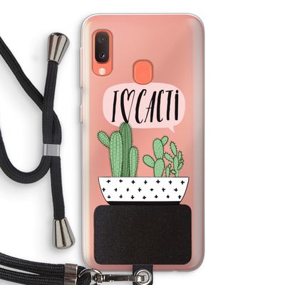 I love cacti: Samsung Galaxy A20e Transparant Hoesje met koord