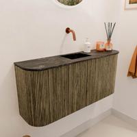 Toiletmeubel Mondiaz Joya Dlux | 93.2 cm | Meubelkleur Dusk | Faye wastafel Lava Wasbak Midden | Zonder kraangat(en)