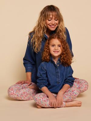 Gedrukte legging voor meisjes van biologisch katoen meerkleurig Gedrukte legging voor meisjes van biologisch katoen meerkleurig