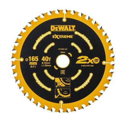 DeWALT Cirkelzaagblad voor Multimaterial | Extreme | Ø 165mm Asgat 20mm 40T - DT10301-QZ