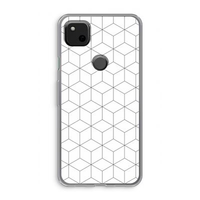 Zwart-witte kubussen: Google Pixel 4a Transparant Hoesje