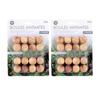 Mottenballen met lavendel geur - 32x - anti-motten - cederhout - kledingkast ongediertewering