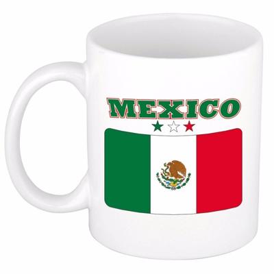 Koffie mok - Mexico - vlag print - 300 ml - wit - keramiek - Supporters - Landen - Beker Koffie mok - Mexico - vlag print - 300 ml - wit - keramiek - Supporters - Landen - Beker