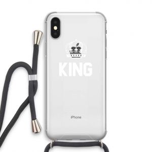 King zwart: iPhone XS Transparant Hoesje met koord