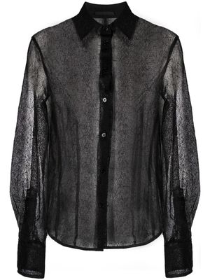 Helmut Lang chemise en résille - Noir