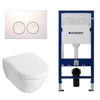 Villeroy & Boch Subway 2.0 toiletset met luxe Saniclass zitting, UP100 reservoir en Delta 25 Wit Knop 0124005/SW730486/0701174/SW729014/SW1182666 Villeroy & Boch Subway 2.0 toiletset met luxe Saniclass zitting, UP100 reservoir en Delta 25 Wit Knop 0124005/SW730486/0701174/SW729014/SW1182666
