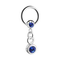 Jeweled Ball Closure Ring met bedel Chirurgisch staal 316L / Belegde messing Piercingringen