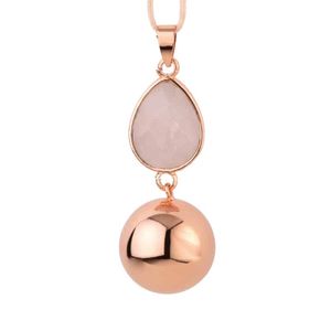 Bola hanger Rose gold faceted pink drop Maat