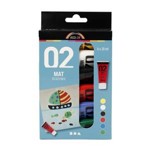 Creativ Company Acrylverf - verschillende kleuren, 02 - matt, 6x20ml