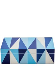 Jonathan Adler boîte en bois laqué Sorrento (10,16 cm x 20,32 cm) - Bleu