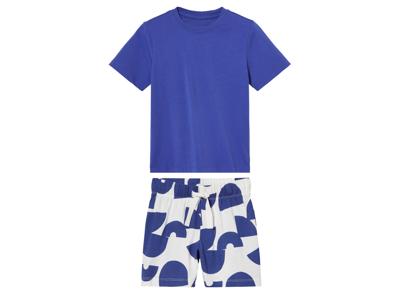 lupilu Kindershirt en korte broek (Blauw, 134/140)
