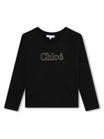 Chloé Kids sweat en coton biologique à logo brodé - Noir - thumbnail