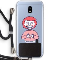 Hartje: Samsung Galaxy J3 (2017) Transparant Hoesje met koord