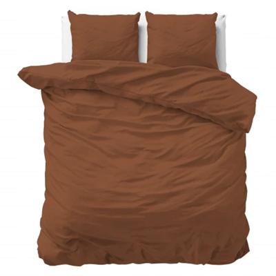 Dekbedovertrek Stone Washed Bruin Effen 240x200 Cm Anti Allergie & Stevig Dreamhouse - Dekbed-Discounter.nl