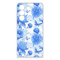 TPU Case voor Samsung Galaxy A54 5G Flowers Blue - thumbnail