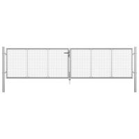 Poort 415x125 cm gegalvaniseerd staal zilverkleurig Poort 415x125 cm gegalvaniseerd staal zilverkleurig