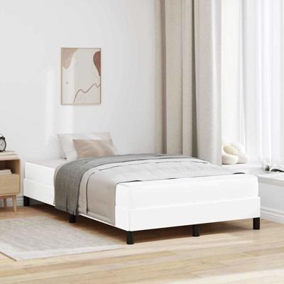 Bed met matras Zuiverwit 120 x 200 cm Kunstleer