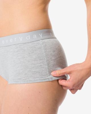 HEMA Damesboxer katoen everyday tailleband grijsmelange (grijsmelange)