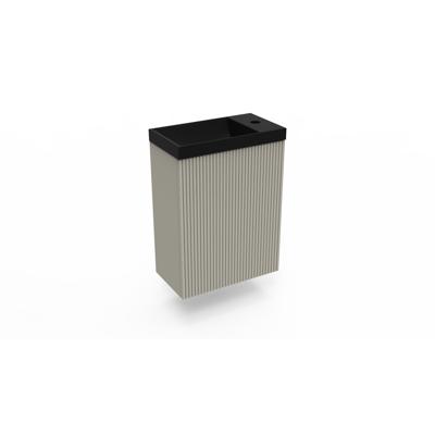 Fonteinkast Clay Arcqua Ridge 40x55x28 cm Incl. Fontein Mat Zwart Zonder Overloop