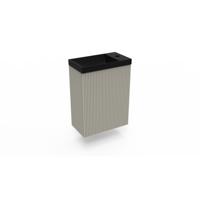 Fonteinkast Clay Arcqua Ridge 40x55x28 cm Incl. Fontein Mat Zwart Zonder Overloop