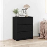 Dressoir 60x35x76 cm bewerkt hout zwart eikenkleurig