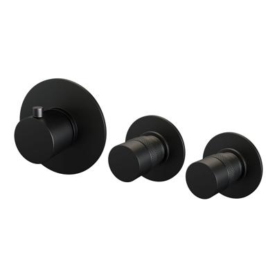 Inbouwthermostaat Brauer Black Edition en 2 Stopkranen Met in- en Afbouwdelen Mat Zwart
