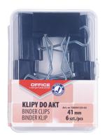 OFFICE products foldbackclip, zwart, 41 mm, plastic doos van 6 stuks