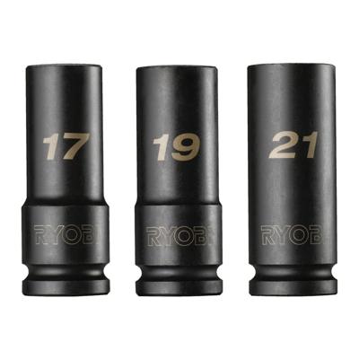 Ryobi RHDIS3PC | 1/2" diepe slagmoerdoppenset 3 stuks - 5132006070