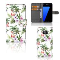 Samsung Galaxy S7 Edge | Telefoonhoesje | Met pasjeshouder | Flamingo Palms