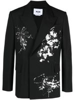 MSGM blazer à imprimé graphique - Noir