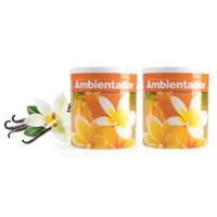 Geur gel Vanille geur - 2x - 95 gram - geur blikje - 6 x 7 cm - auto/interieurparfum/luchtverfrisser