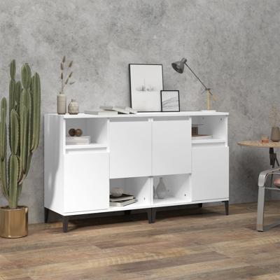 Dressoirs 2 st 60x35x70 cm bewerkt hout wit
