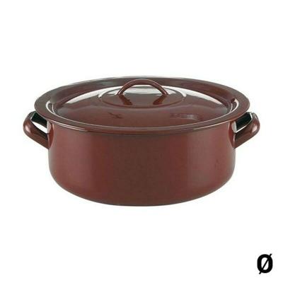 Kookpot met Deksel Quid Classic Bruin Geëmailleerd Staal Afmetingen 20 cm